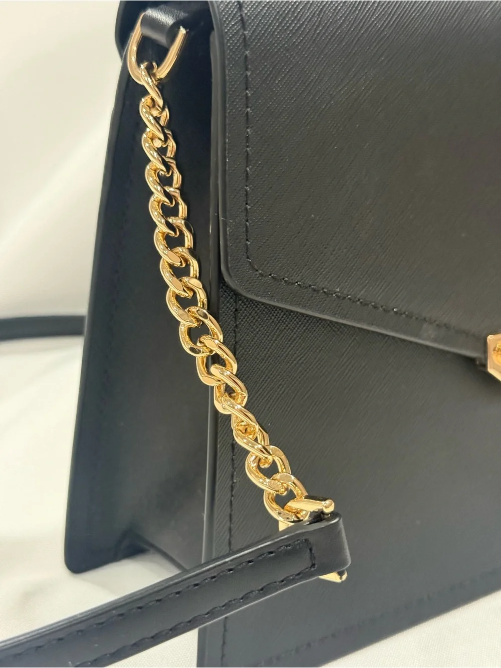 Michael Kors Black Saffiano Top-Handle Satchel with Gold Hardware‎